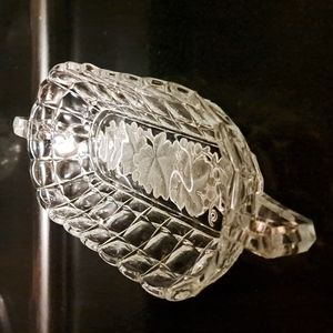 Vintage crystal oblong Relish glass dish